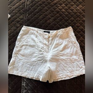 Theory Women's Crisp White Linen Bermudas